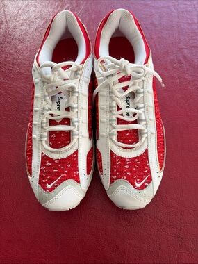 White and Red Nike x Supreme Sneakers